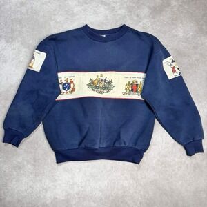 Vtg Australia Patch Pullover Coat Of Arms Sleeve Hit Center Strip Crewneck Sz M